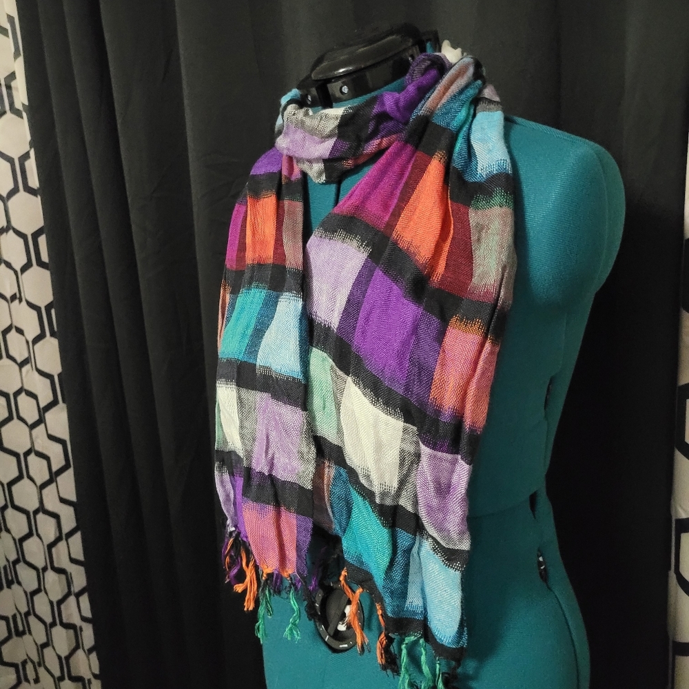 Winter Plaid Blanket Scarf